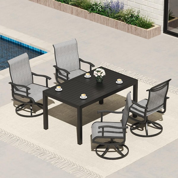 INNUMIA Outdoor Swivel Patio Dining Chairs Set of 4, All Weather Patio Textilene Chair High Back Outdoor Swivel Rocker Set