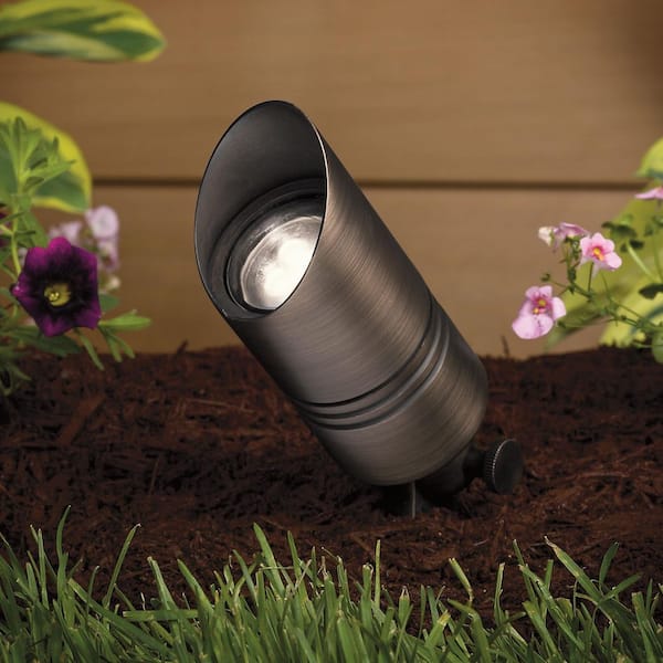 Low Voltage 5 in. Centennial Brass Hardwired Outdoor Weather Resistant Spotlight with No Bulbs Included