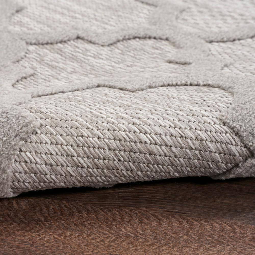 Silver Grey Trellis 6' x 9' Handmade Synthetic Area Rug