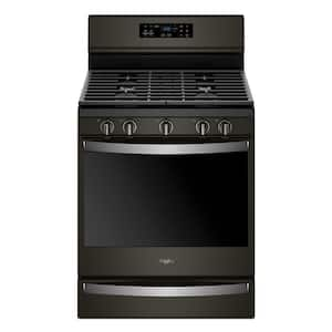 5.8 cu. ft. Gas Freestanding Range in Black Stainless