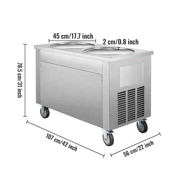 ETL Certificated 21x21inches(52x52cm) Single Square Ice Pan Thai Stir Instant Frozen Yogurt Fried Fry Roll Ice Cream Machine