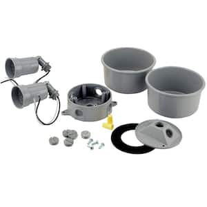 N3R Gray 4 in. Round Light Kit with Box, Cover, and 2 Architectural Lampholders