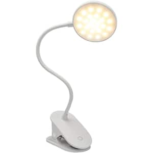 17 .91 in. White LED Clamp Light with USB-C Charging Port