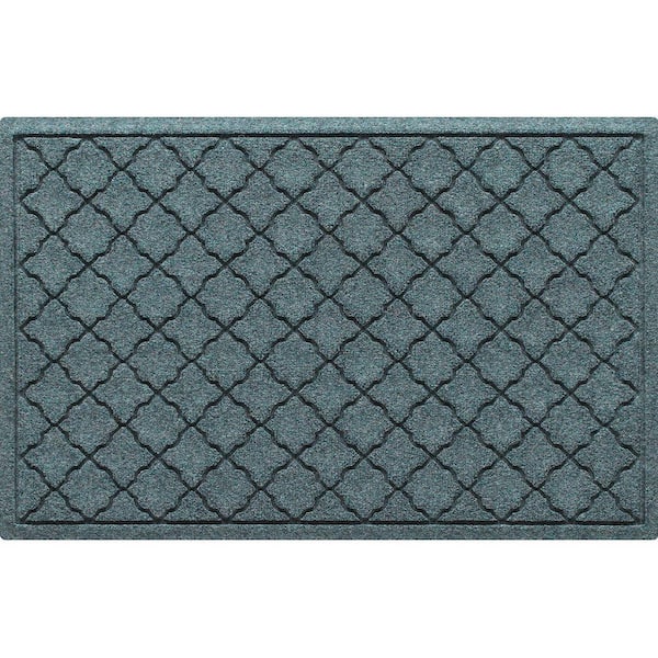 Waterhog Cordova 23 in. x 35 in. PET Polyester Indoor Outdoor Door Mat Bluestone