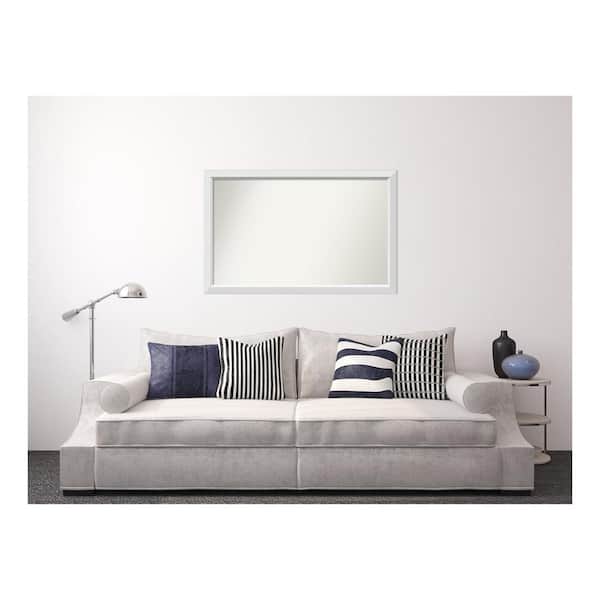 Amanti Art Blanco White 50.25 in. x 32.25 in. Custom Non-Beveled Wood Framed Bathroom Vanity Wall Mirror