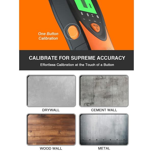 Stud Finder Wandscanner 5-in-1 - LCD Display Für Holz, Metall & Stromkabel