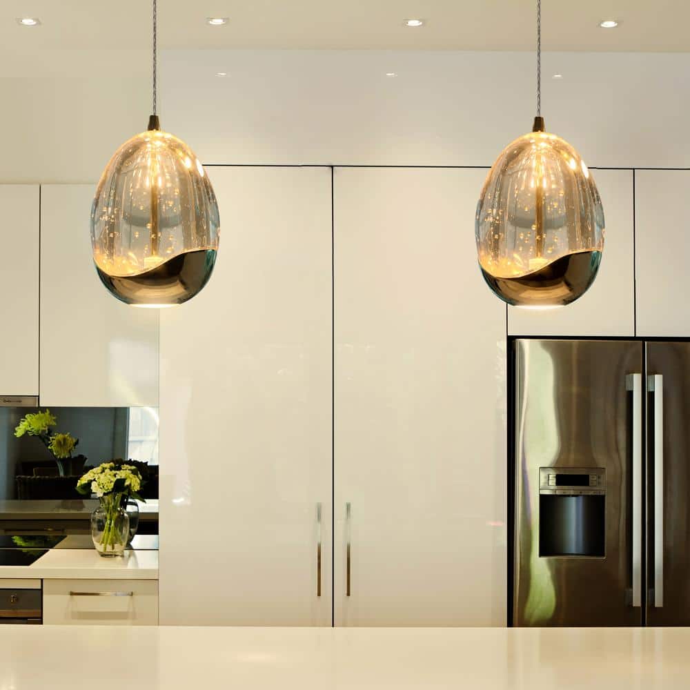 Elegant Venezia Gold LED Pendant with Champagne Glass Shade