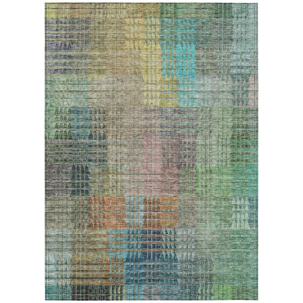 Addison Rugs Chantille Machine Washable Indoor/Outdoor Abstract ACN828 Green 9 ft. x 12 ft. Area Rug