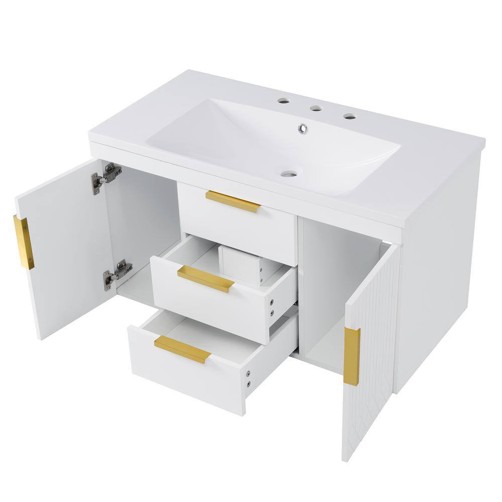36 in. W x 18 in. D x 20.3 in. H Bathroom White Linen Cabinet price history on PriceWatchPro