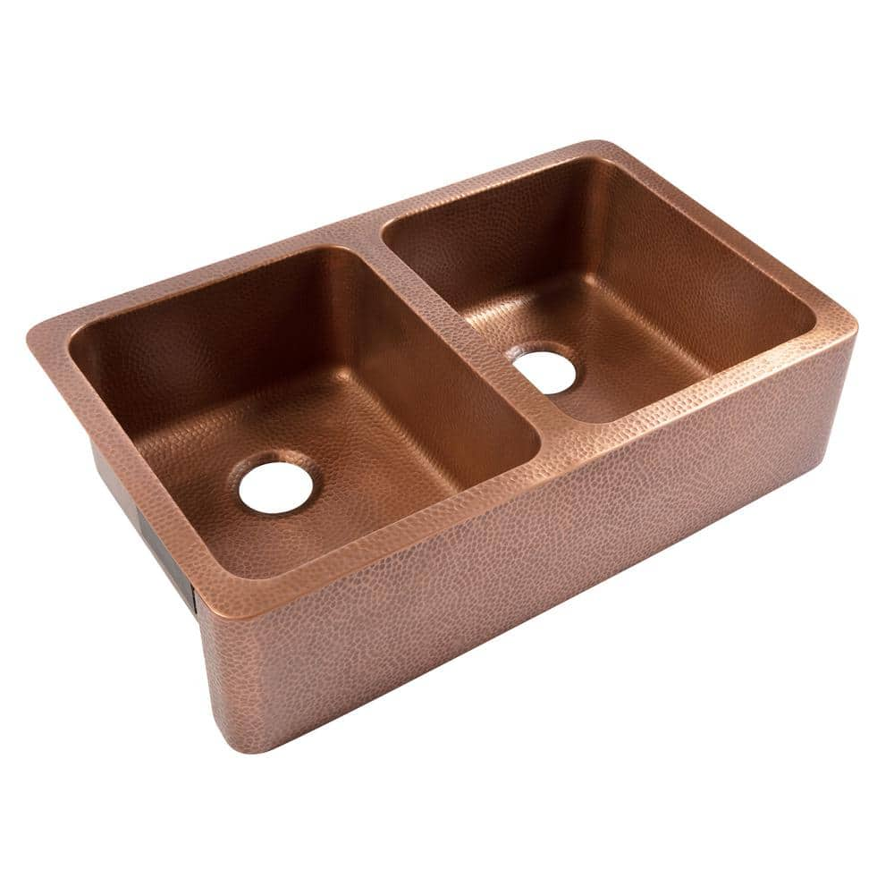 Sinkology Adams 36 In Farmhouse Apron Front Undermount Double Bowl 16