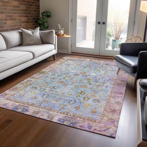 Chantille Machine Washable Indoor/Outdoor Abstract ACN1772 Seafoam 8 ft. x 10 ft. Area Rug