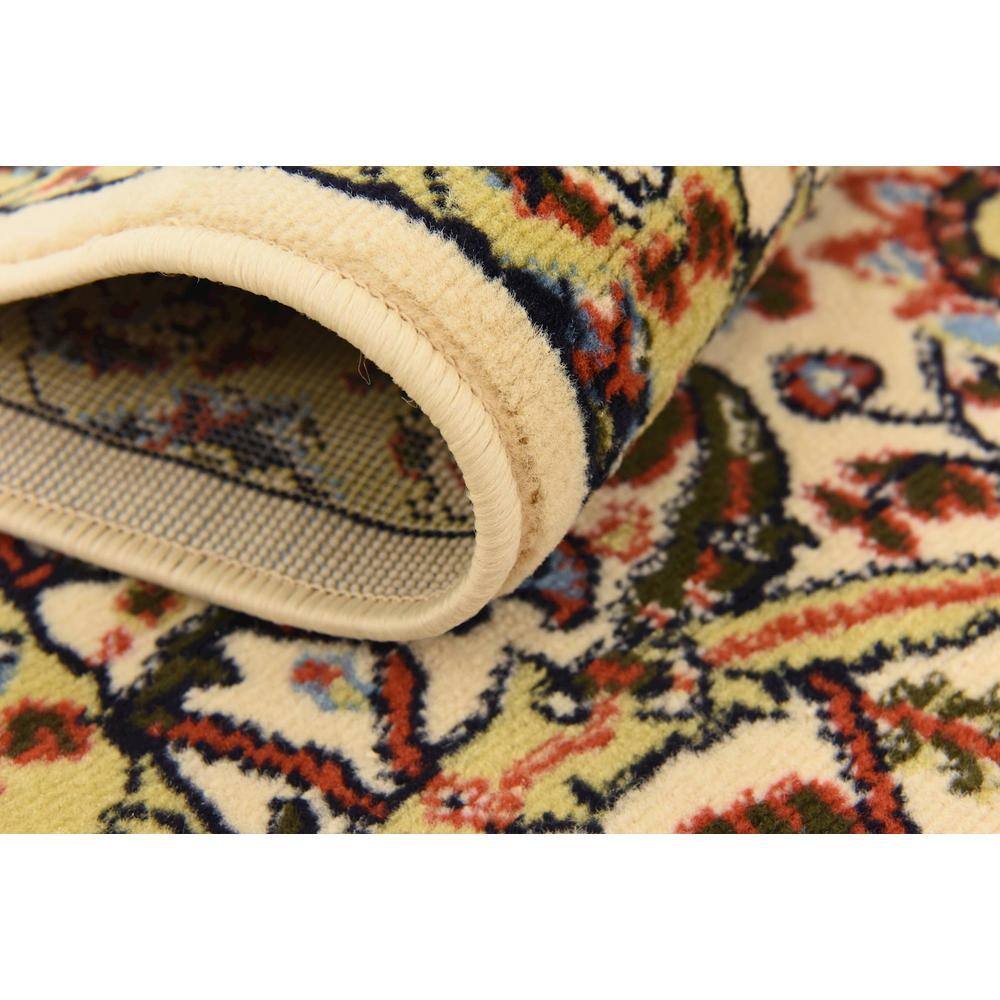 Espahan Cream Floral Synthetic 10 Ft Runner Rug