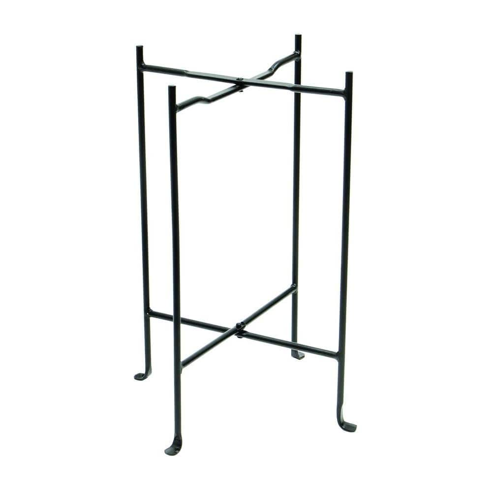 ACHLA DESIGNS 18 in. Dia Black Powder Coat Iron Multi-Purpose Folding Floor Stand