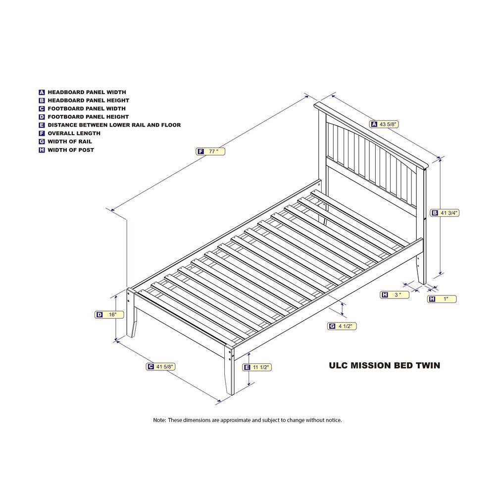 Espresso Twin Mission Wood Frame Bed with Storage