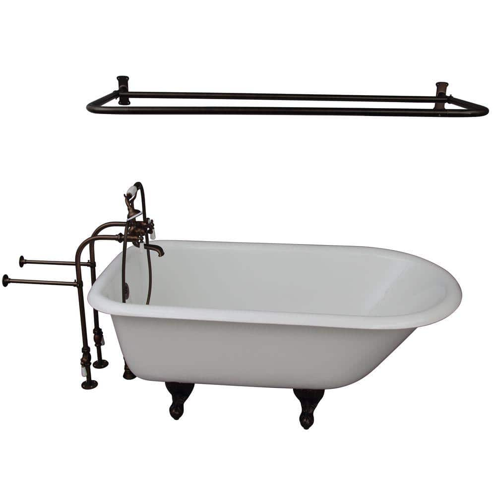 Barclay Products 5 ft. Cast Iron Ball and Claw Feet Roll Top Tub in ...