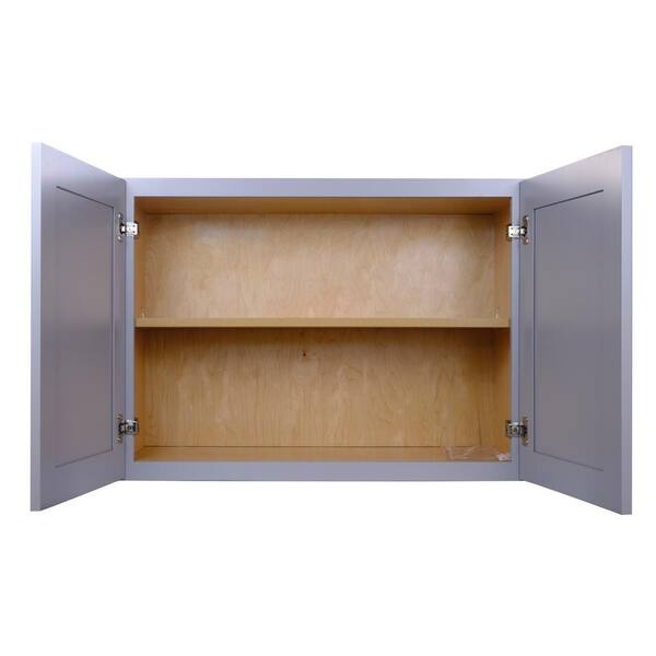 Bremen Cabinetry Bremen 36 in. W x 24 in. D x 21 in. H Gray Plywood Assembled Wall Fridge Kitchen Cabinet with Soft-Close