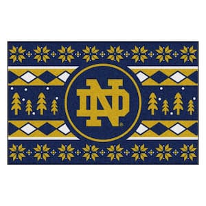 Notre Dame Fighting Irish Holiday Sweater Navy 1.5 ft. x 2.5 ft. Starter Area Rug