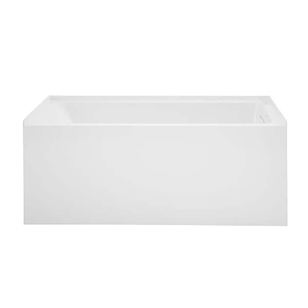 Voltaire 54 x 30 in. Skirted Right Drain Soaking Apron Bathtub in Glossy White with Integrated Overflow, Drain Included