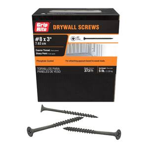 Grip-Rite #6 X 1-1/4" Fine Thread Drywall Screws - 5lb Box For Steel Stud Installation