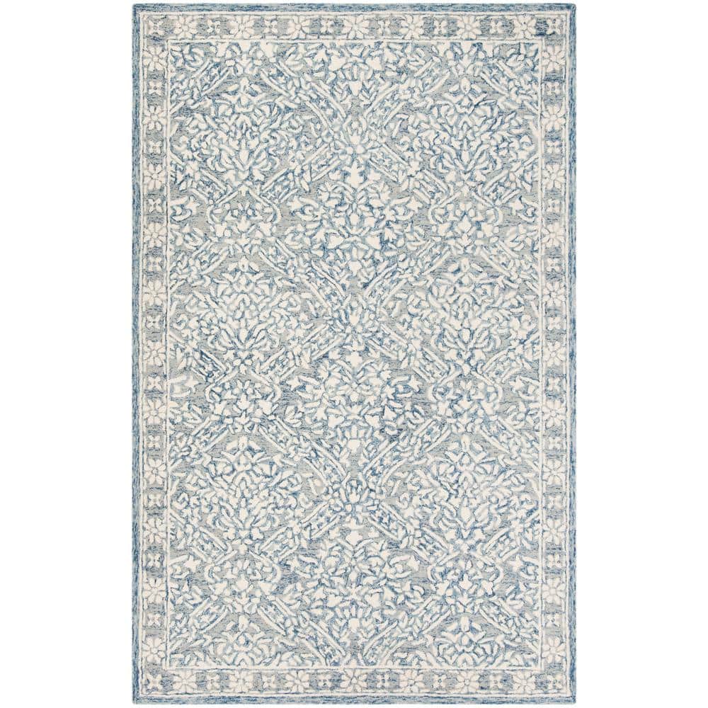 Hand-Tufted Artisan Blue Wool Rug 24" x 4"