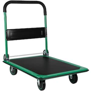 660 lbs. Capacity Platform Foldable Hand Truck, Steel Frame Push Heavy-Duty Rolling Dolly, Moving Carts in Green