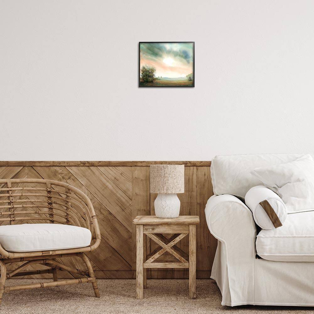Sunrise over Pastoral Field by Ashley Davis Black Framed Nature Giclee Art Print 11 in. x 14 in. price history on PriceWatchPro