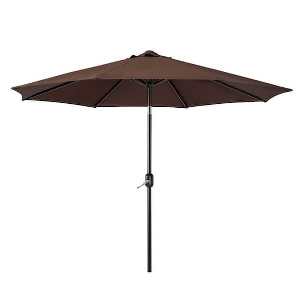 WESTIN OUTDOOR Tristen 9 ft. Patio Table Umbrella with Tilt and Crank in Coffee