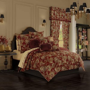 Montecito Red Polyester King/Cal King Quilt Set (3-Piece)