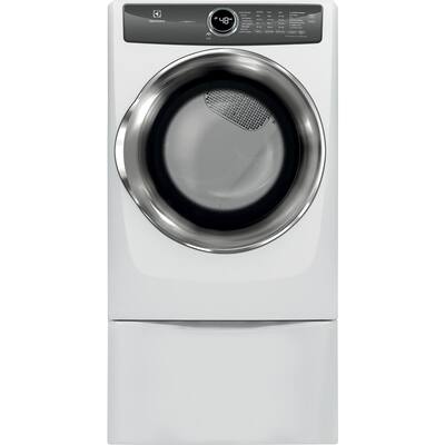 8.0 cu. ft. Front Load Perfect Steam Gas Dryer with LuxCare Dry and Instant Refresh in White