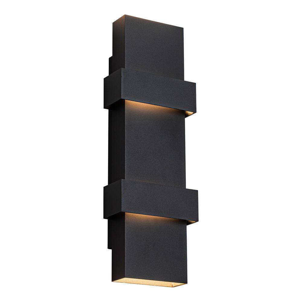 4-Light 18 in. Black Integrated LED Outdoor Wall Sconce, Up and Down Wall Lighting, 3000K Warm White, Dimmable (1-Pack) price history on PriceWatchPro