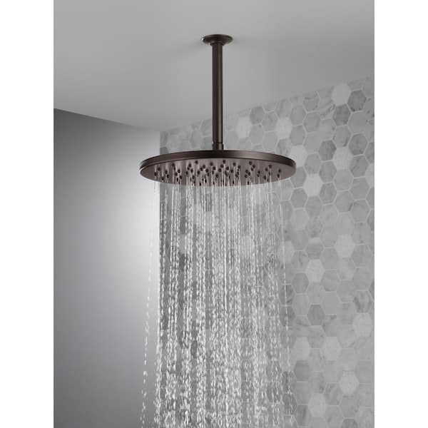 1-Spray Patterns 1.75 GPM 11.75 in. Wall Mount Fixed Shower Head in Venetian Bronze