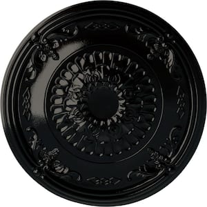 26-1/4 in. x 3-1/4 in. Athens Urethane Ceiling Medallion (Fits Canopies up to 3-5/8 in.), Black Pearl