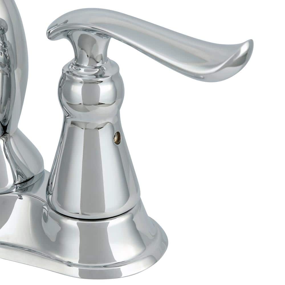 Chrome 2-Handle Centerset Bathroom Faucet with Drain Assembly