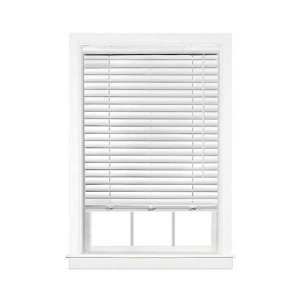 White Cordless Light Filtering Vinyl Blinds with 2 in. Slats-33 in. W x 64 in. L