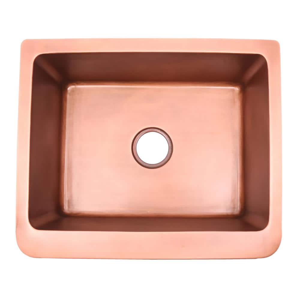 Cilantro 25'' Copper Farmhouse Single Bowl Kitchen Sink