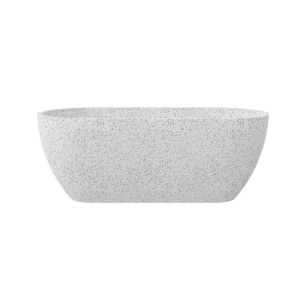 63 in. x 30.7 in. Freestanding Soaking Bathtub with Center Drain in White
