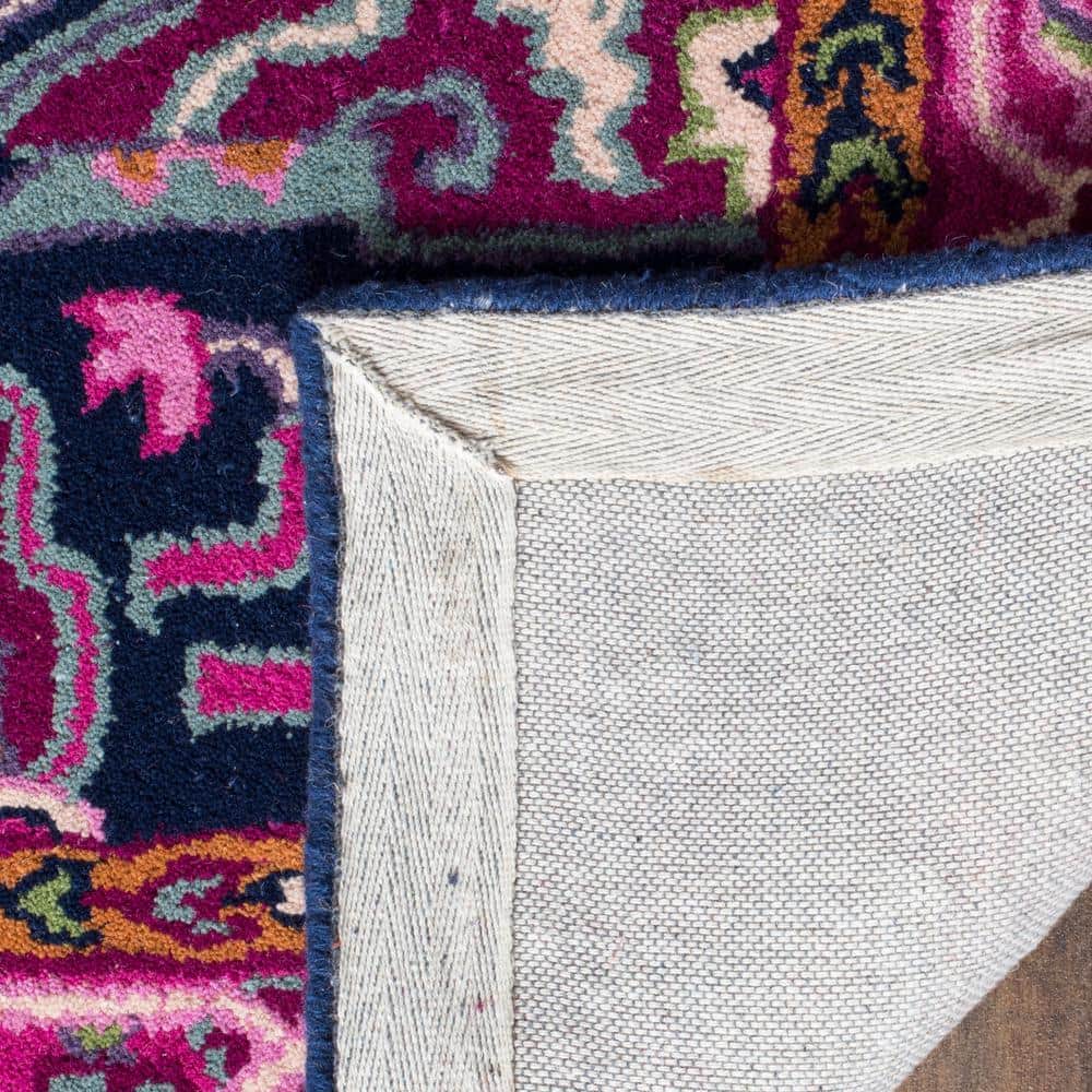 Bellagio Pink and Navy 8' x 10' Hand Tufted Wool Area Rug