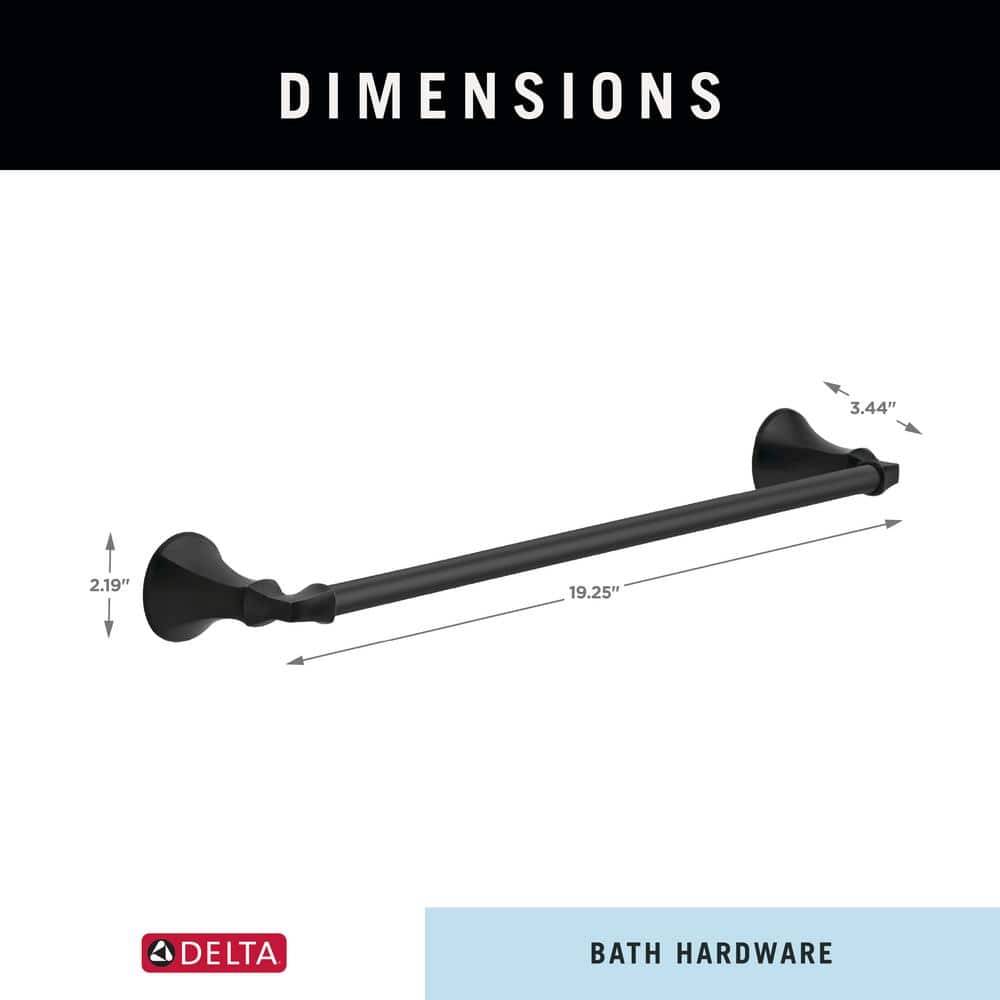 Ashlyn Matte Black Stainless Steel Wall Mounted Towel Bar