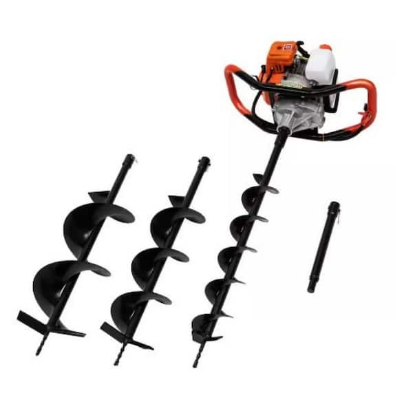 Karl home 44in Length 63 cc Gasoline Engine 2-Stroke Post Hole Digger with 4 in./6 in./8 in. Bits Auger