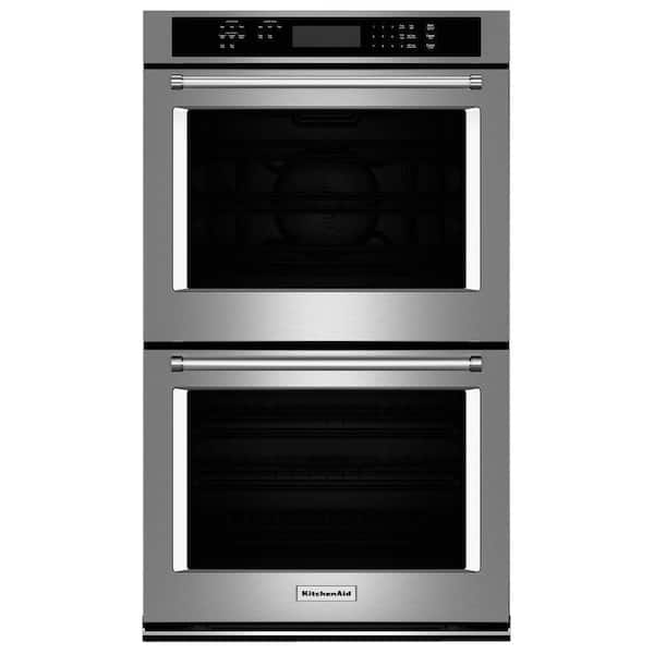 KitchenAid 30 in. Double Electric Wall Oven Self-Cleaning with Convection in Stainless Steel