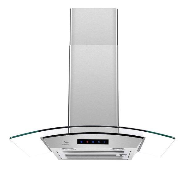 Streamline 30 in. 480 CFM Ducted Wall Mount Range Hood in Stainless Steel with Baffle Filters, LED Light, Touch Screen Control