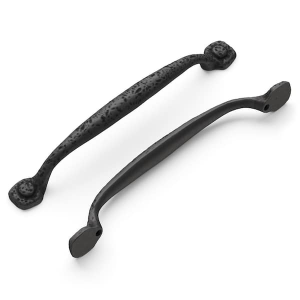 HICKORY HARDWARE Refined Rustic 6-5/16 in. (160 mm) Black Iron Cabinet Pull (10-Pack)