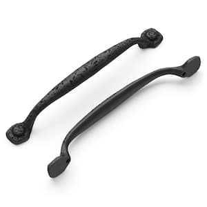 Refined Rustic Collection 6-3/4 in. (160 mm) Center-to-Center Black Iron Cabinet Door and Drawer Pull