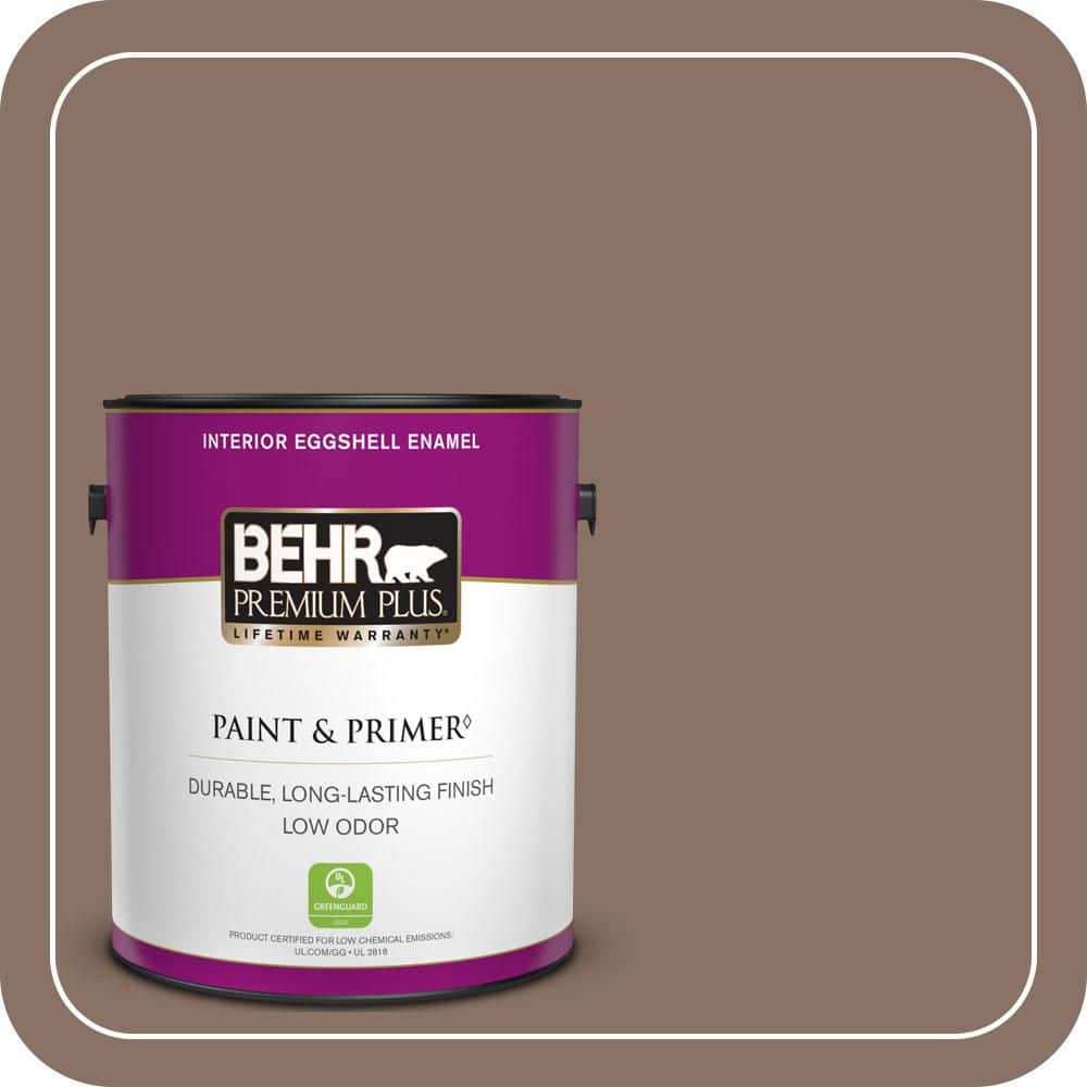 1 gal. #770B-6 Oakwood Brown Eggshell Enamel Low Odor Interior Paint & Primer price history on PriceWatchPro
