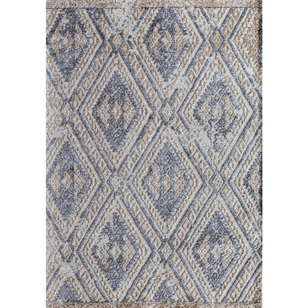 Rugs America Ivory Diamond 8 ft. x 10 ft. Indoor Area Rug RA32642 - The ...