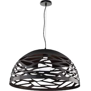 Coral 1-Light Matte Black Pendant with No Shade