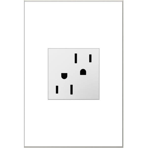 ARTR152W4WP Legrand adorne 15A Tamper-Resistant Outlet With Matching Wall Plate White Finish