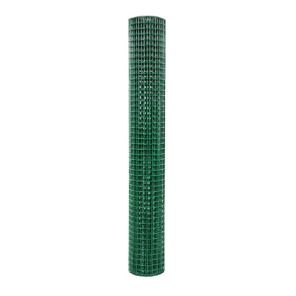 Fencer Wire 1/2 in. x 2 ft. x 8 ft. 19 Gauge Hardware Cloth, Green Vinyl Coated Welded Fence Mesh for Home and Garden