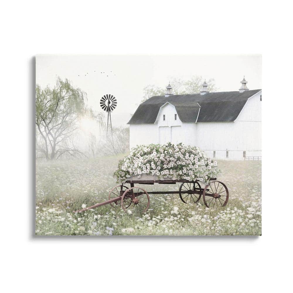 Vintage Country Flower Wagon Canvas Wall Art, 18 x 22