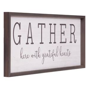 Gather With Grateful Hearts Wood Decorative Sign